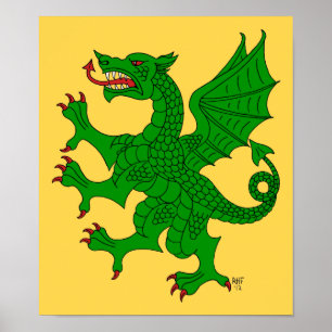 Poster Dragon Rampant Vert