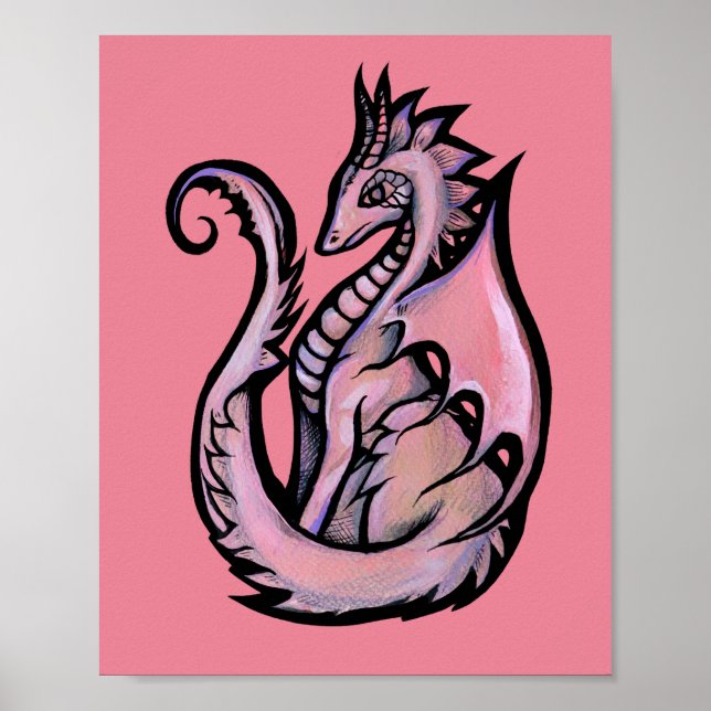 Poster Dragon rose (Devant)