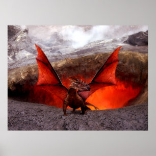 Poster Dragon rouge