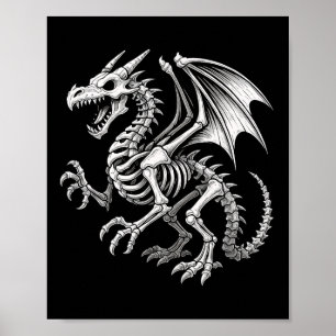 Poster Dragon Squelette Halloween Imaginaires Garçons Fil