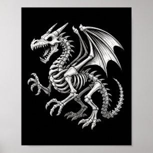Poster Dragon Squelette Halloween Imaginaires Garçons Fil