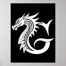 Dragon Styled Letter G, Dragon Alphabet, Monogram