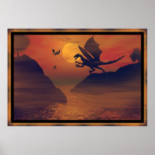 Poster Dragon Sunset Par Michelle Wilder