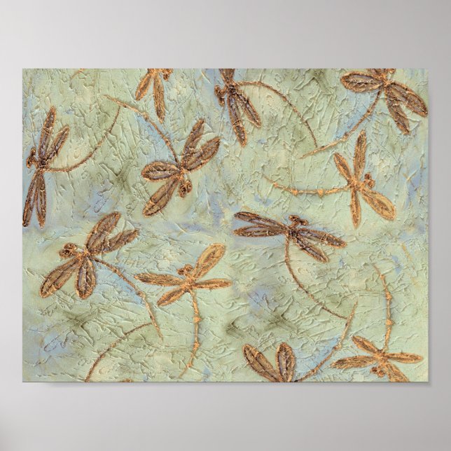 Poster Dragonfly Dance Gold (Devant)