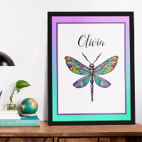 Dragonfly en verre coloré ailes