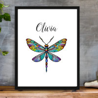 Dragonfly en verre coloré ailes