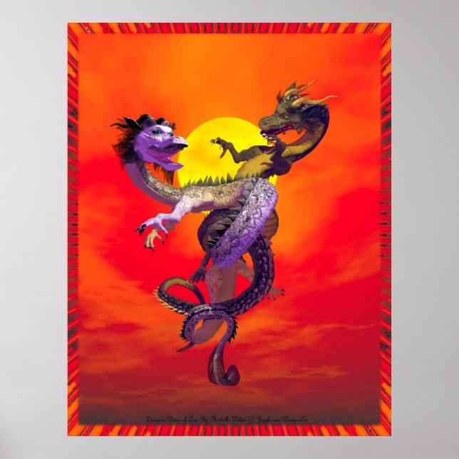 Poster Dragons Danse De L'Amour Par Michelle Wilder (Devant)