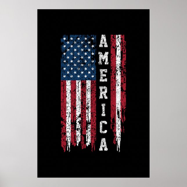 Poster Drapeau 4 juillet américain masculin (Devant)