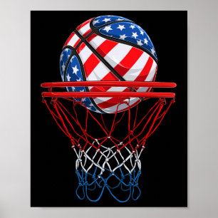 Poster Drapeau 4 juillet American Patriotic Bysketbyll Us