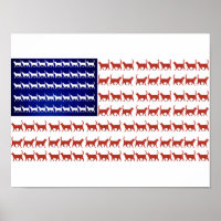 Drapeau 4 juillet chat rouge blanc et bleu