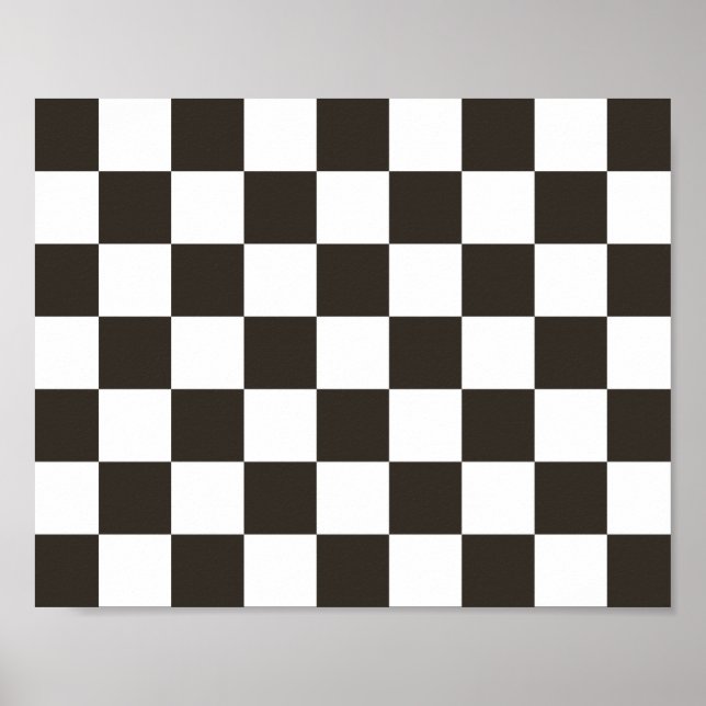 Poster Drapeau À damiers (noir et blanc) (Motif du vérifi (Devant)
