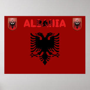 Poster Drapeau albanais