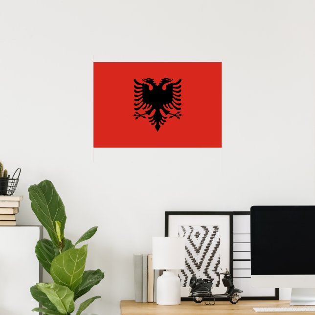 Poster Drapeau albanais (Bureau à domicile)
