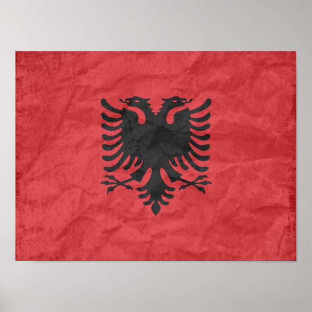Poster Drapeau albanais (Devant)