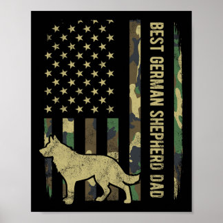 Poster Drapeau allemand Chien père Camouflage Drapeau amé