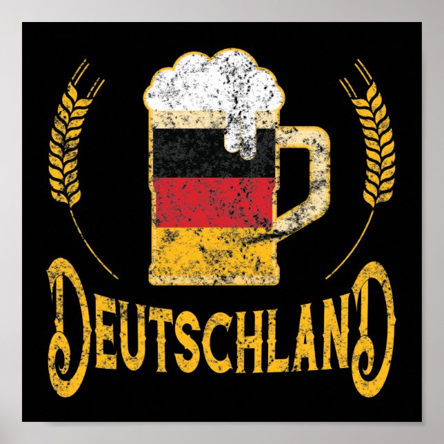 Poster Drapeau allemand Deutschland Bière Lover Oktoberfe (Devant)
