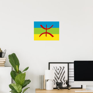 Poster Drapeau Amazigh Cadeau Drapeau Berbère Kabyles