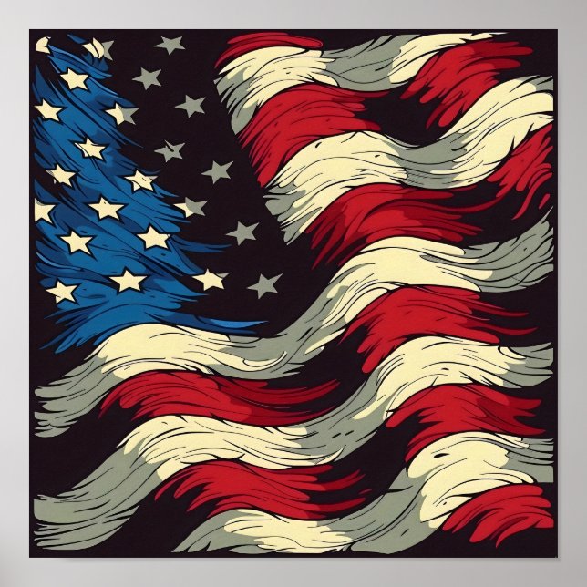 Poster Drapeau américain (Devant)