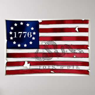 Poster Drapeau américain 1776