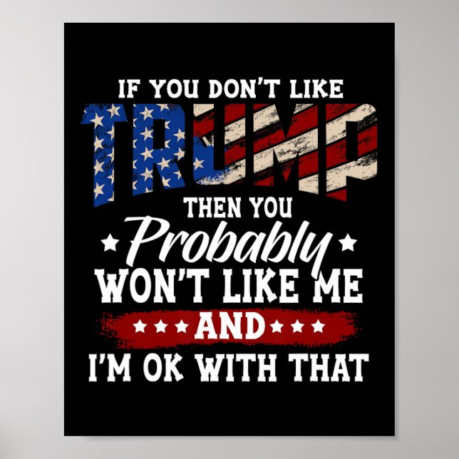 Poster Drapeau américain 2024 4 juillet Trump 2024 (Devant)