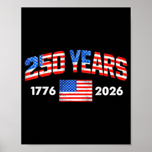 Poster Drapeau américain 250 ans 1776 2026 250e