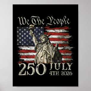 Poster Drapeau américain 250 ans 250e anniversaire États-