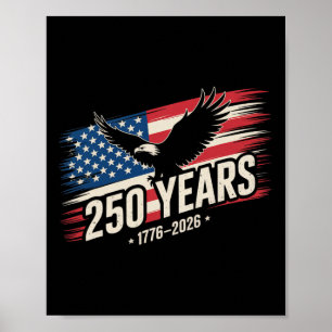 Poster Drapeau américain 250 ans 250e anniversaire États-