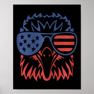 Poster Drapeau américain 4 juillet Aigle patriotique