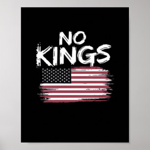 Poster Drapeau Américain à l'Envers en Distresse No Kings