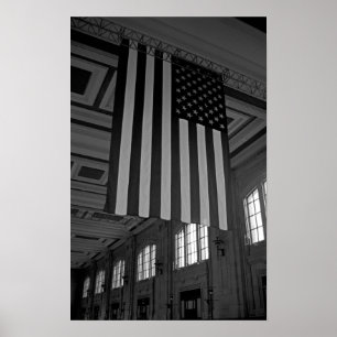 Poster Drapeau américain à Union Station