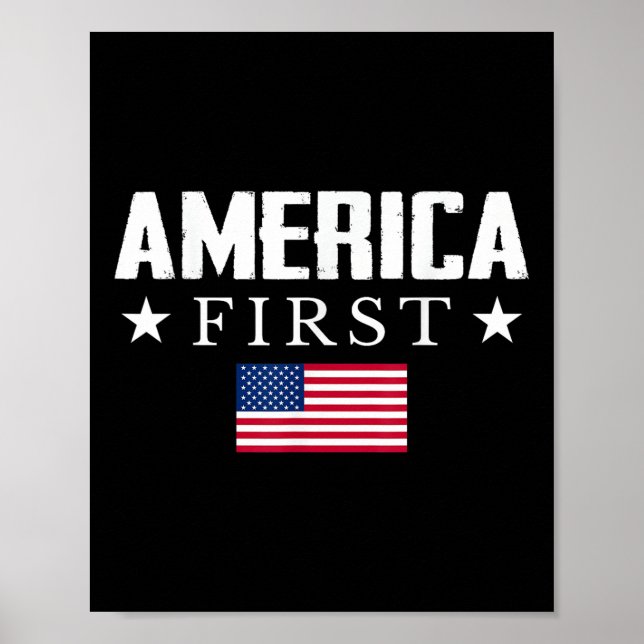 Poster Drapeau américain America First (Devant)