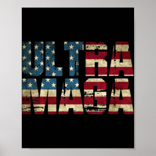 Poster Drapeau américain Anti Joe Biden Ultra Maga Meille
