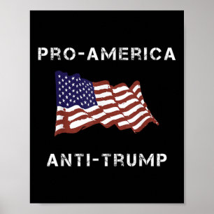 Poster Drapeau américain anti-Trump