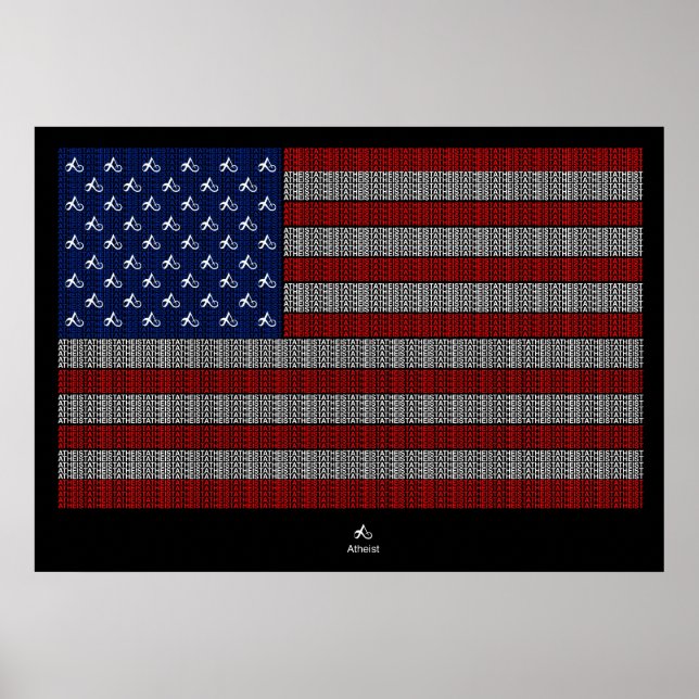 Poster Drapeau américain athée (Devant)