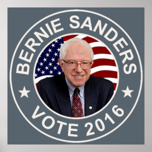 Poster Drapeau américain Bernie Sanders