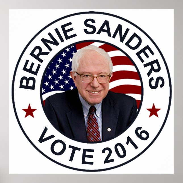 Poster Drapeau américain Bernie Sanders (Devant)