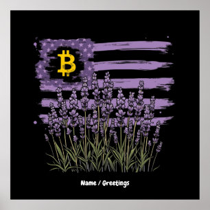 Poster Drapeau américain Bitcoin BTC Révolution Drôle Cry