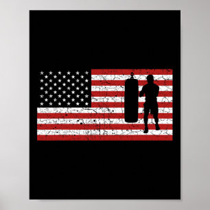 Poster Drapeau Américain Boxe Boxe Cadeau Hommes Femmes