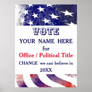 Poster Drapeau américain Campagne politique présidentiell