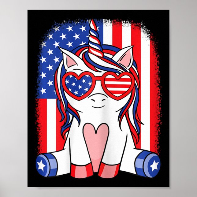 Poster Drapeau américain de 4 juillet Femmes patriotiques (Devant)