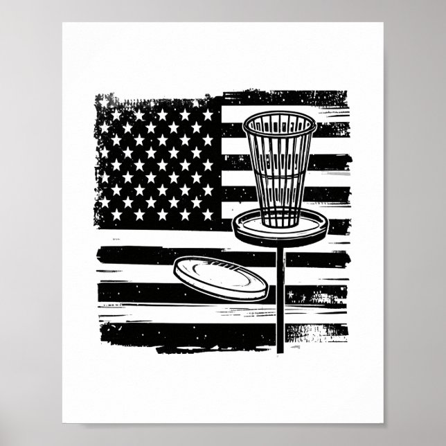 Poster Drapeau américain de Disk Golf (Devant)