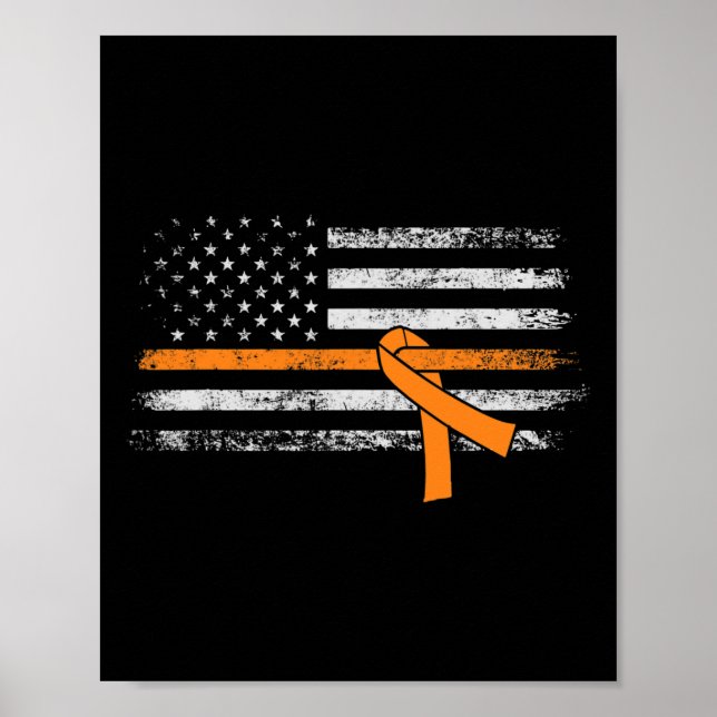 Poster Drapeau américain de sensibilisation à la leucémie (Devant)