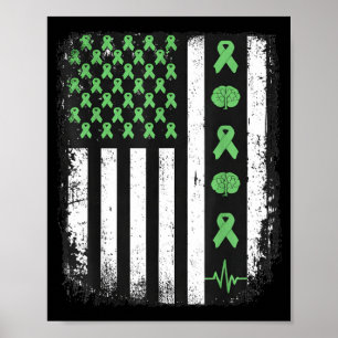 Poster Drapeau américain de sensibilisation à la santé me