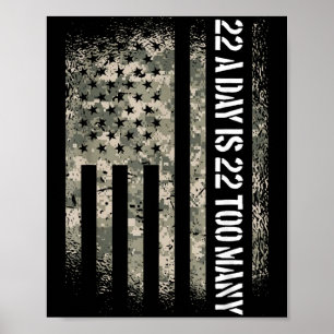 Poster Drapeau américain de sensibilisation des vétérans