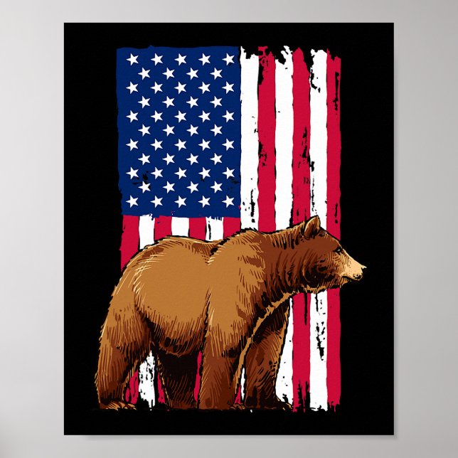Poster Drapeau américain des États-Unis (Devant)
