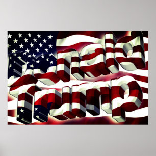 Poster Drapeau américain Donald Trump