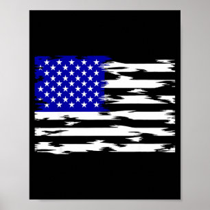 Poster Drapeau américain étoiles et bandes patriotiques U