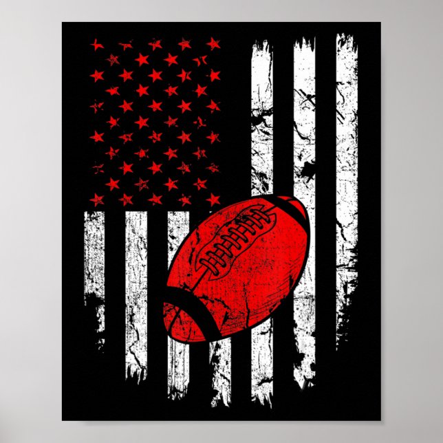 Poster Drapeau américain Football USA Patriotique Sport L (Devant)