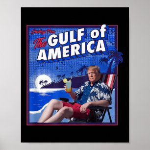 Poster Drapeau Américain G 2025 Du Golfe Des Etats-Unis E