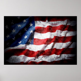 Poster Drapeau américain Grunge